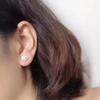 Novel Dainty Rose Design Stud Earrings for Women Charming Shiny Cubic Zircon Accessories Stylish Elegant Wedding Jewelry
