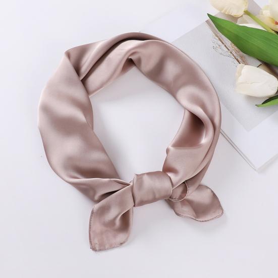 Cachecol de Verão Feminino Cor Sólida Liso Sedoso Protetor Solar Formato Quadrado Decoração de Pescoço Anti-UV Casual Proteção de Pescoço Envoltório de Cabeça Acessório de Roupa