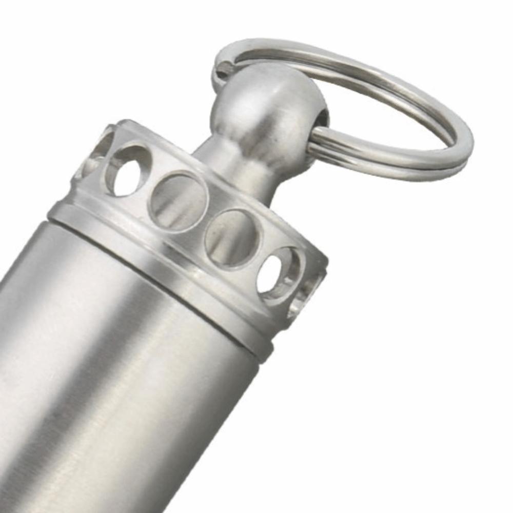 Mini Waterproof Pill Container Stainless Steel Pill Holder Keychain Container  Outdoor Camping