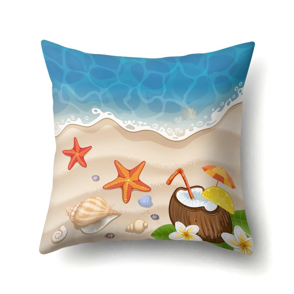 Office Pillow Pillow Cover Beach Wave Waist Pillow Creative Home Sofa Pillow Cover Premium Durable Quality Useful