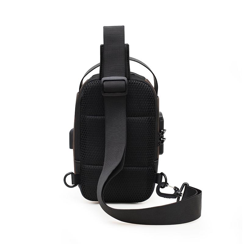 Water-Repellent Chest Bag Men's Crossbody Bag Mobile Phone Bag Commuter Combination Lock Shoulder Bag