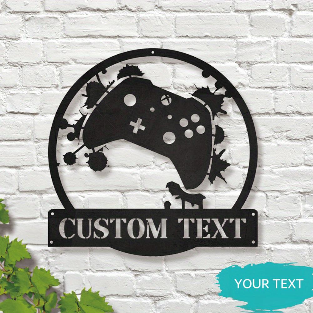 1pc Custom Metal Game Controller Sign Personalized Name Gamer Wall Art Home Decor