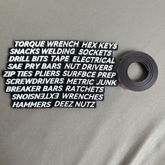 1 Set Toolbox Drawer Tags 3D Magnetic Tool Chest Organizer Labels Reusable Easy To Read Printing Mini Toolbox Drawers Organization Stickers