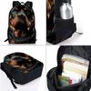 Set Tre Pezzi con Motivo Rottweiler Zainetti per Ragazzo e Ragazza Migliori Regali Cartone Animato 2D Borsa Scolastica per Bambini