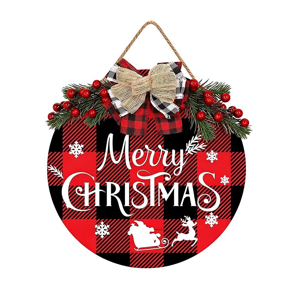 Wood Wooden Christmas Sign Hanging Christmas Hanging Ornament Christmas Door Sign Door Decoration