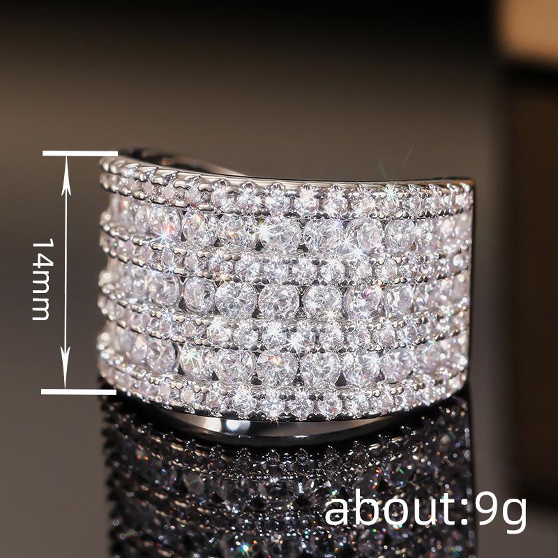 Sparkling wax zircon ring girl, engagement party jewelry, luxury style ring