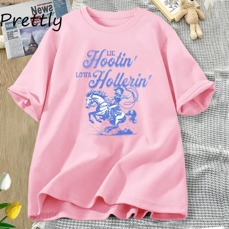 Cowgirl Vintage Graphic T Shirts Retro Cowboy Oversized Tshirt Western Country Girl Tshirt Round Neck Comfortable Street Top