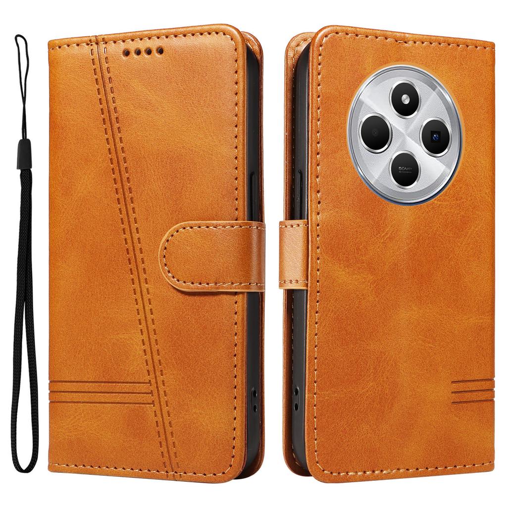 For Xiaomi Poco C75 4G/Redmi 14R 5G/14C 4G Case Flip Wallet T-Shape Lines Leather Phone Cover