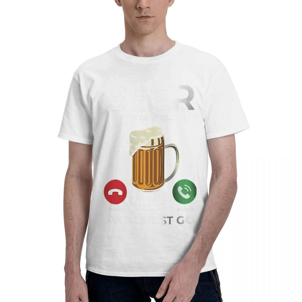 Beer Is Calling I Must Go Printed 100 Cotton Casual Breathable Confortable Top Designer Clothes Men Funny Gifts