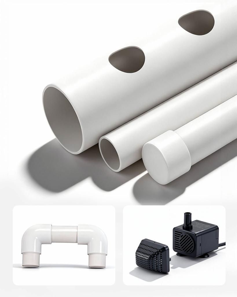 Hydroponik Anzuchtsystem Kit, 3-stufig 108 Löcher UPVC-Rohr Hydroponik Grow Kit mit zeitgesteuerter Bewässerung, Verdickte Hydroponikrohre, Indoor Hausgarten