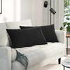 Sofa Cushions 2 Pieces Black 80 X 40 Cm Cord Fabric