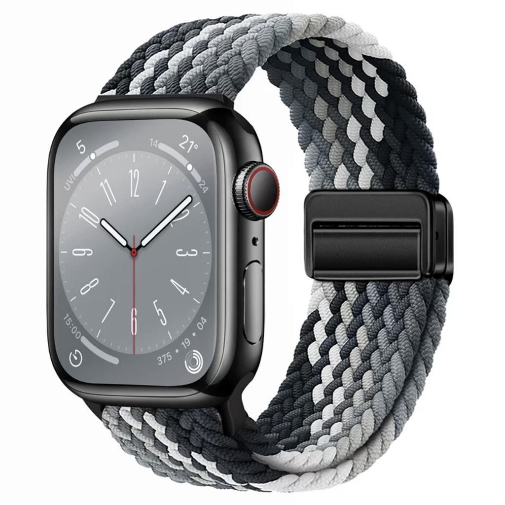 Nylon Braided Band Strap Compatible For Apple Watch S10 46mm 44mm 40mm 45mm 49mm 41mm 38mm iWatch Series Se 10 7 3 5 6 8 9 Ultra