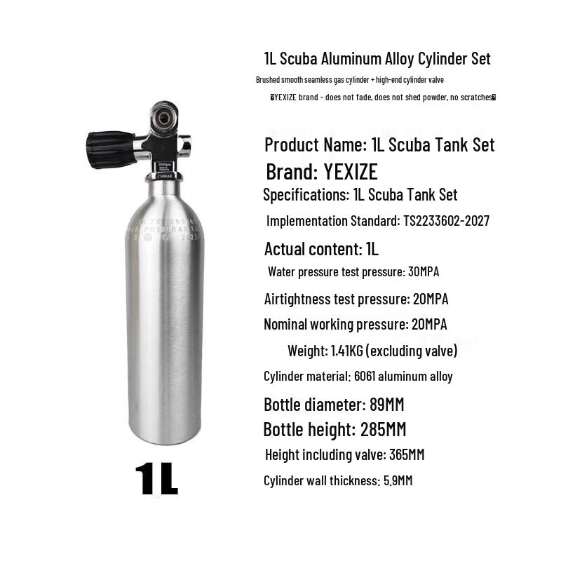 YEXIZE Diving Aluminum Oxygen Cylinder