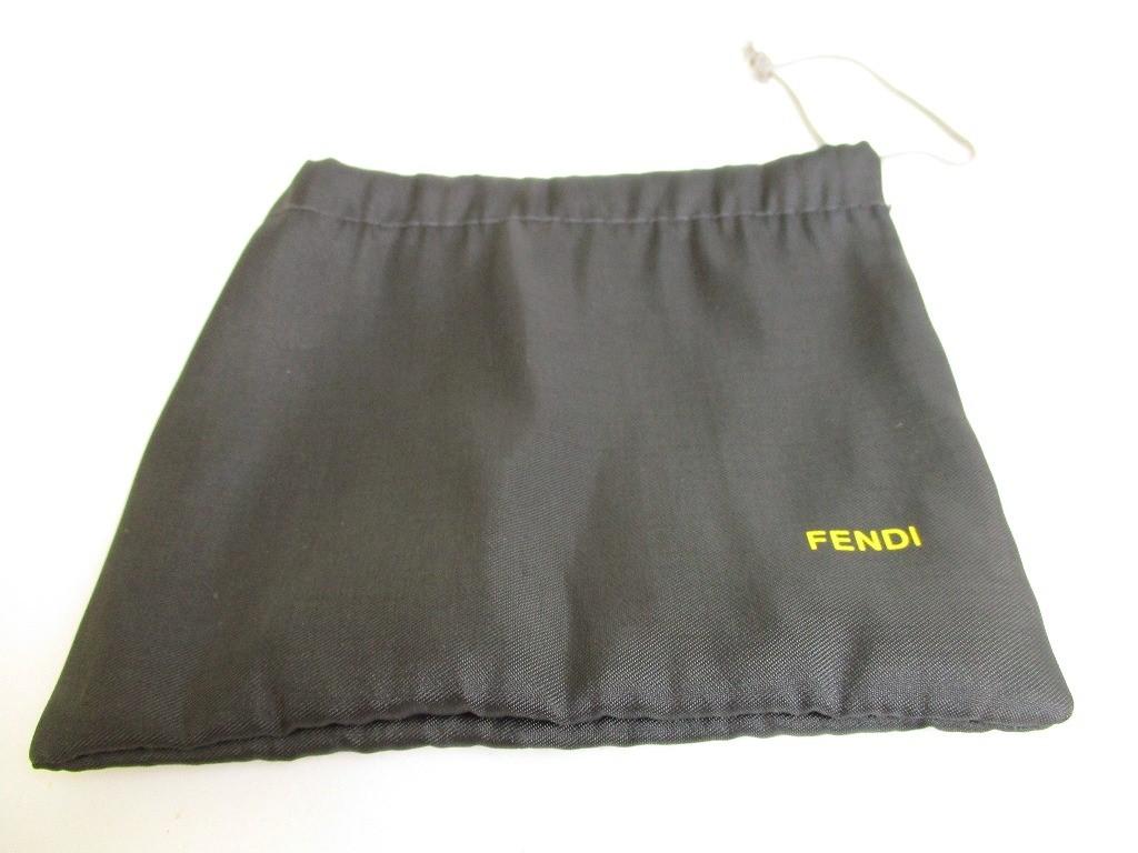 Authentic FENDI Zucca Gray Fabric Black Leather Bifold Wallet Diagonal Wallet #9973  Open Box