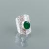 Dainty Green Onyx Gemstone 925 Sterling Silver Handmade Jewelry Oval Shape Ring RR-17-8