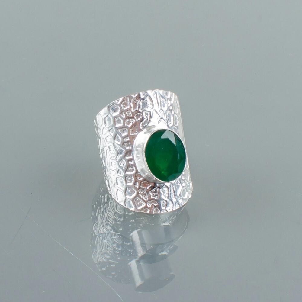 Dainty Green Onyx Gemstone 925 Sterling Silver Handmade Jewelry Oval Shape Ring RR-17-8