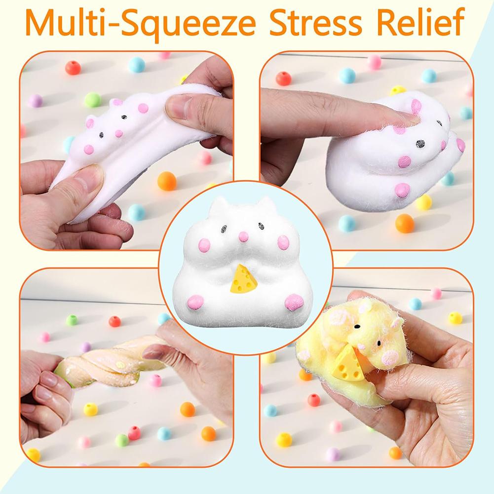 Cute Hamster Squshie Toy Hand-made Stress Relief Squeeze Toy For Home Decoration