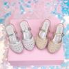 Girls Crystal Princess Sandals Kids Hollow Glitter Dress Shoes Toddler Little Child
