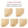 8-Pack Christmas Gift Wrapping Paper Rolls, Kraft Brown with White Patterns, Eco-Friendly Paper Material
