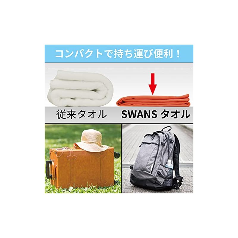 SWANS Swimming Chamois Towel, Quick Drying, SA-126 BL Blue, 40cm X 100cm, for Swimming Pool