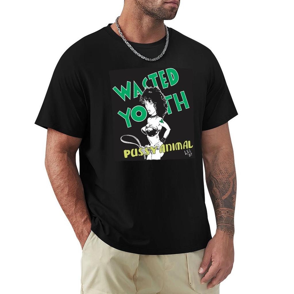 WASTED YOUTH PUSSY ANIMAL TShirt Clothes Short Sleeve Tee Blue Archive Cute Tops Mens Graphic Tshirts