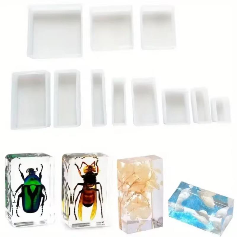 11Pcs Silicone World Cube Epoxy Resin Mold Crystal Epoxy Silicone Mold DIY Jewelry Pendant Storage Tray Candle Mold Making Tool