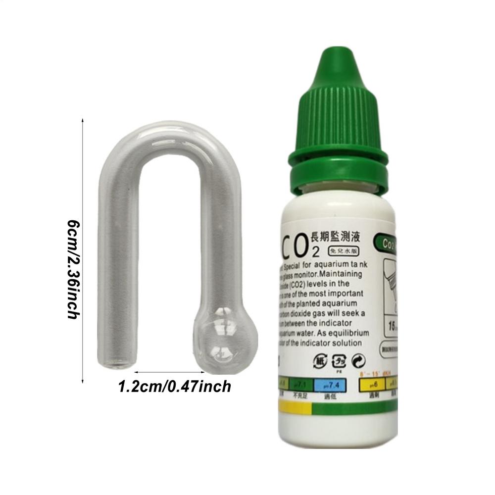 Aquarium CO2 Indicator Solution Monitor Plants Grass CO2 System Concentration Fish Tank Glass Liquid Tester Fluid Drops Checker
