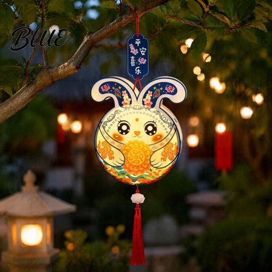 Cartoon Rabbit Lantern DIY Kit for Kids Mooncake Bunny Material Pattern Set Handmade Crafts Mid-Autumn Festival Celebration Easy Assembly