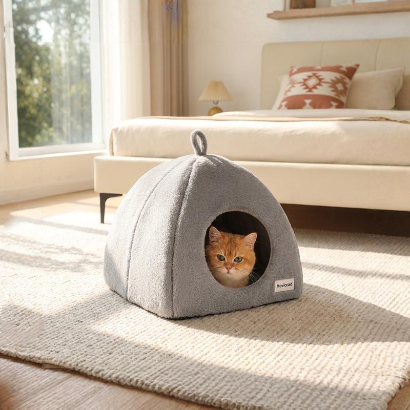 New Triangle Closed Cat Bed Warm Thickened Pet Nest Deep Sleep Cave House For Cats & Small Dogs Bed Cat Tents