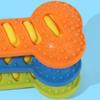 Rubber Pet Leaky Food Bone Toy Bite-resistant Wear-resistant Diamond Shaped Bone Toys Portable Fun Dog Grinding Stick