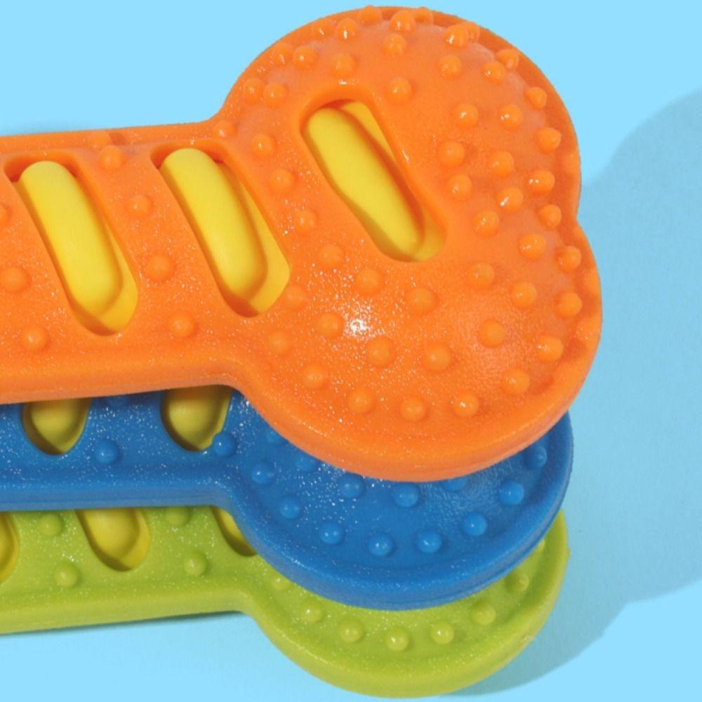 Rubber Pet Leaky Food Bone Toy Bite-resistant Wear-resistant Diamond Shaped Bone Toys Portable Fun Dog Grinding Stick