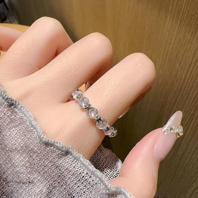 Niche High-End Open Ring Set Stacked Design Cold Wind Personalized Fashion Ring Women