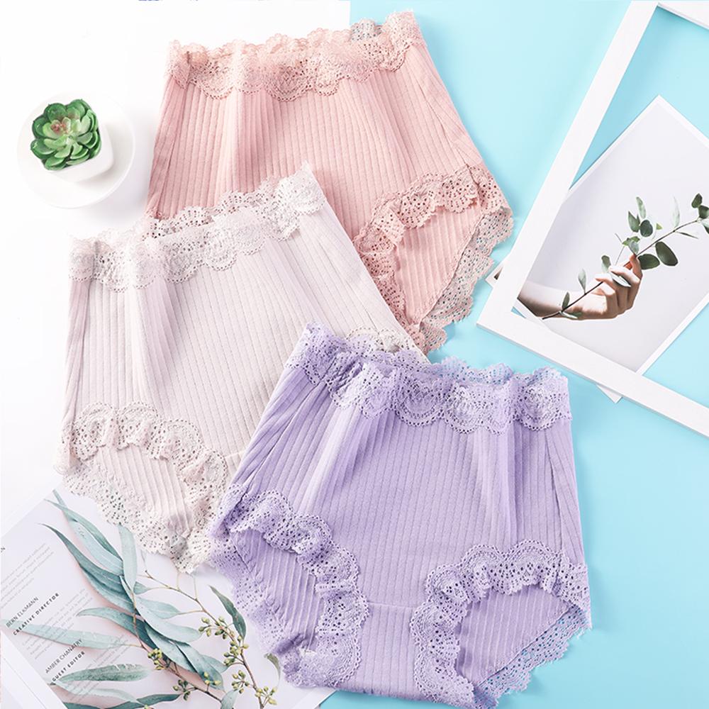 3 sztuki damskie majtki koronkowe z wysokim stanem wygodne plus size trójkątne spodnie bielizna majtki