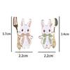 Fork Spoon Pastel Blue Pink Foodie Rabbit Brooch Pin Collar Accessories Bunny Badge Fashion Jewelry