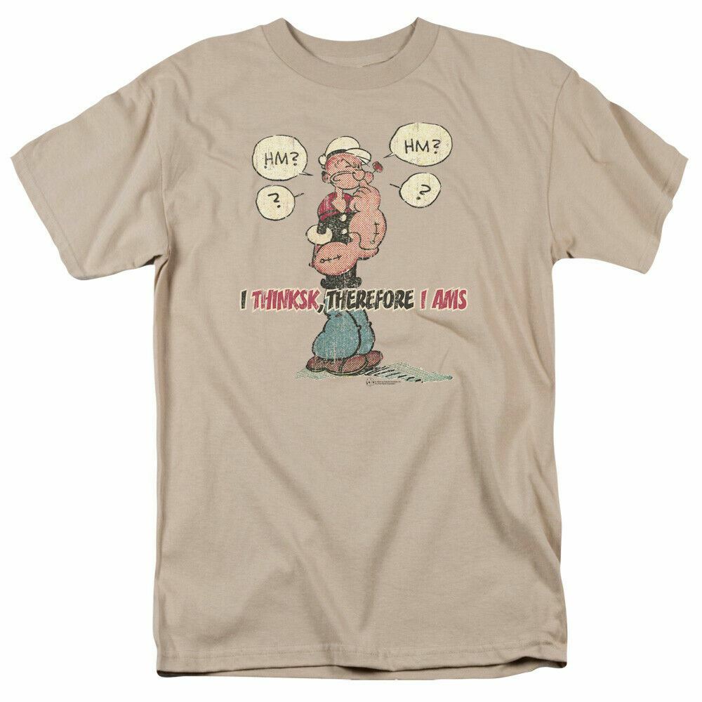 26 Popeye The Thinkster T Shirt Mens Licensed Sailor Man IDW Comics Tee Sand Unisex T-Shirt XXL