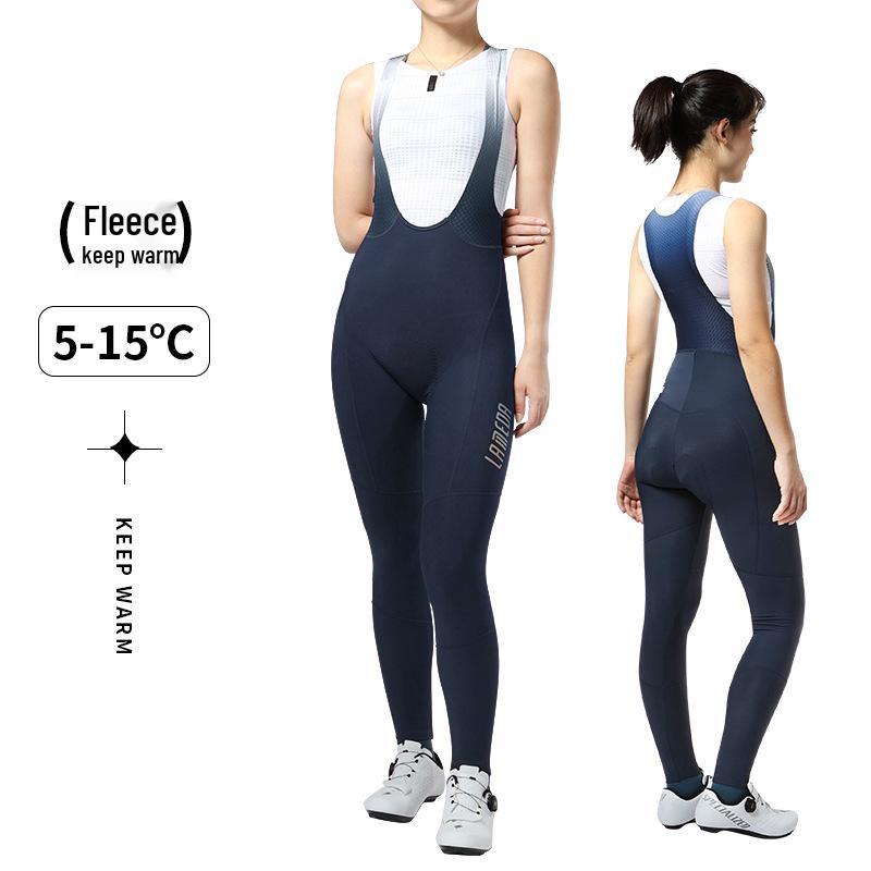 

Lampaida Women s Fleece-Lined Cycling Bib Tights with UV Protection for Autumn/Winter S Темно-синій