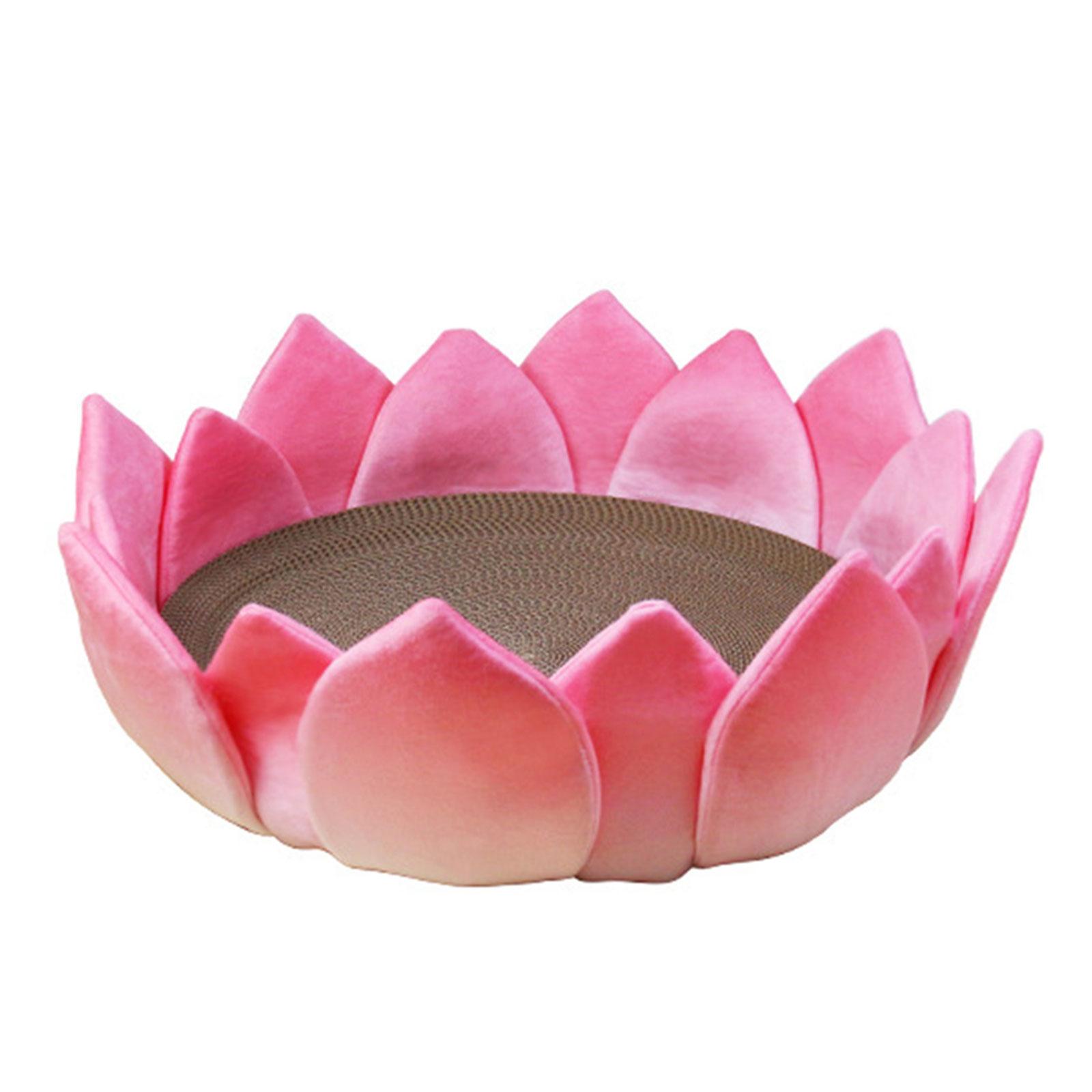 LotusShape Cat Scratcher Board Toy Kitten Scratch Board Corrugated Paper Scratching Post Cat Interactive Scratching Pad 1