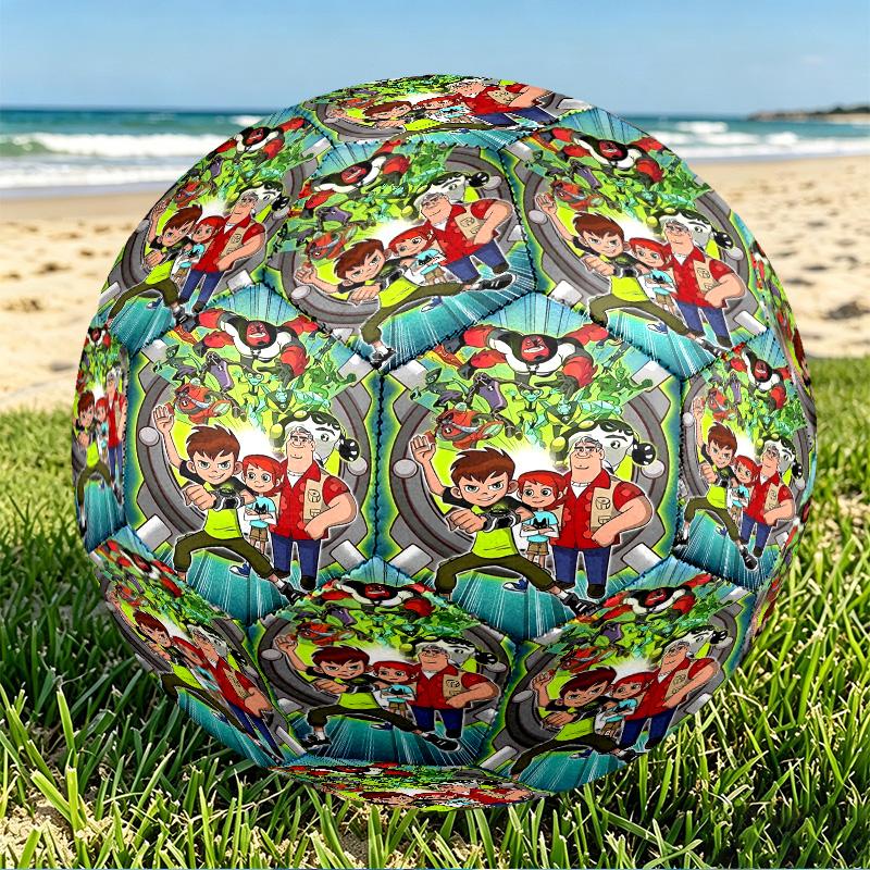 Ben 10 Cartoon Print Size 5 Soccer Ball, PU Wear Resistant Football for Match Training and Daily Practice, Birthday Gift for Soccer Fans