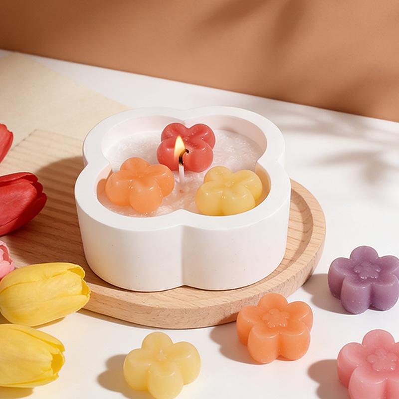 Flower Silicone Mold Set For Candle Making Flower Pot Resin Casting Molds For Diy Crafts