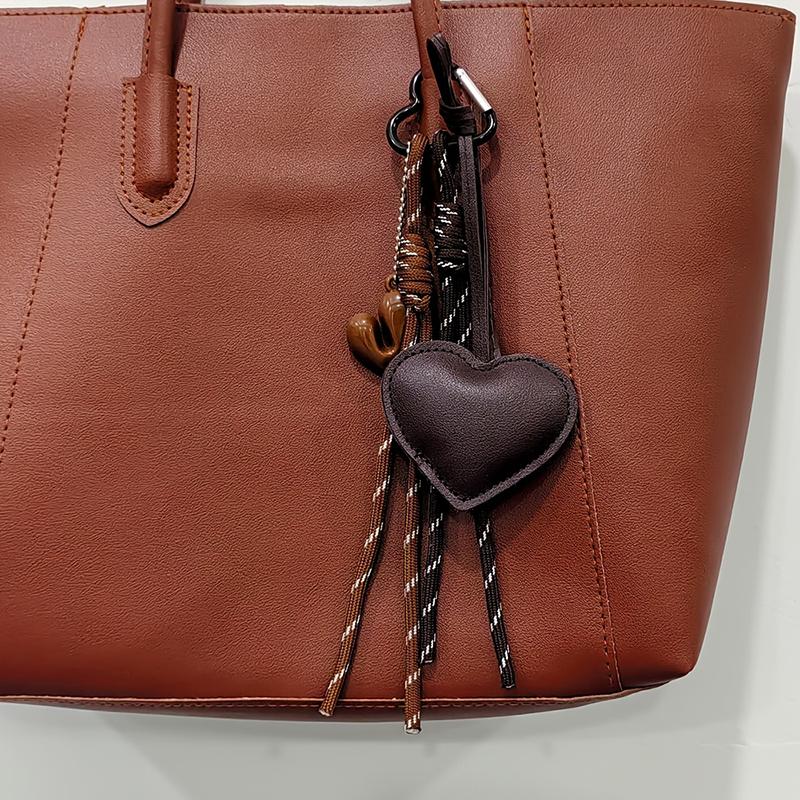 Yogodlns Mini Backpack Hanging Faux Leather Heart Shape Handbag Pendant Bag Pendant Bags Accessories