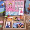 Magnetic Block Puzzle Board Game Educational Logic Thinking Training Facial Feature Vehicle Circus Attire Princess Dressing Wooden Puzzle Matching Toy