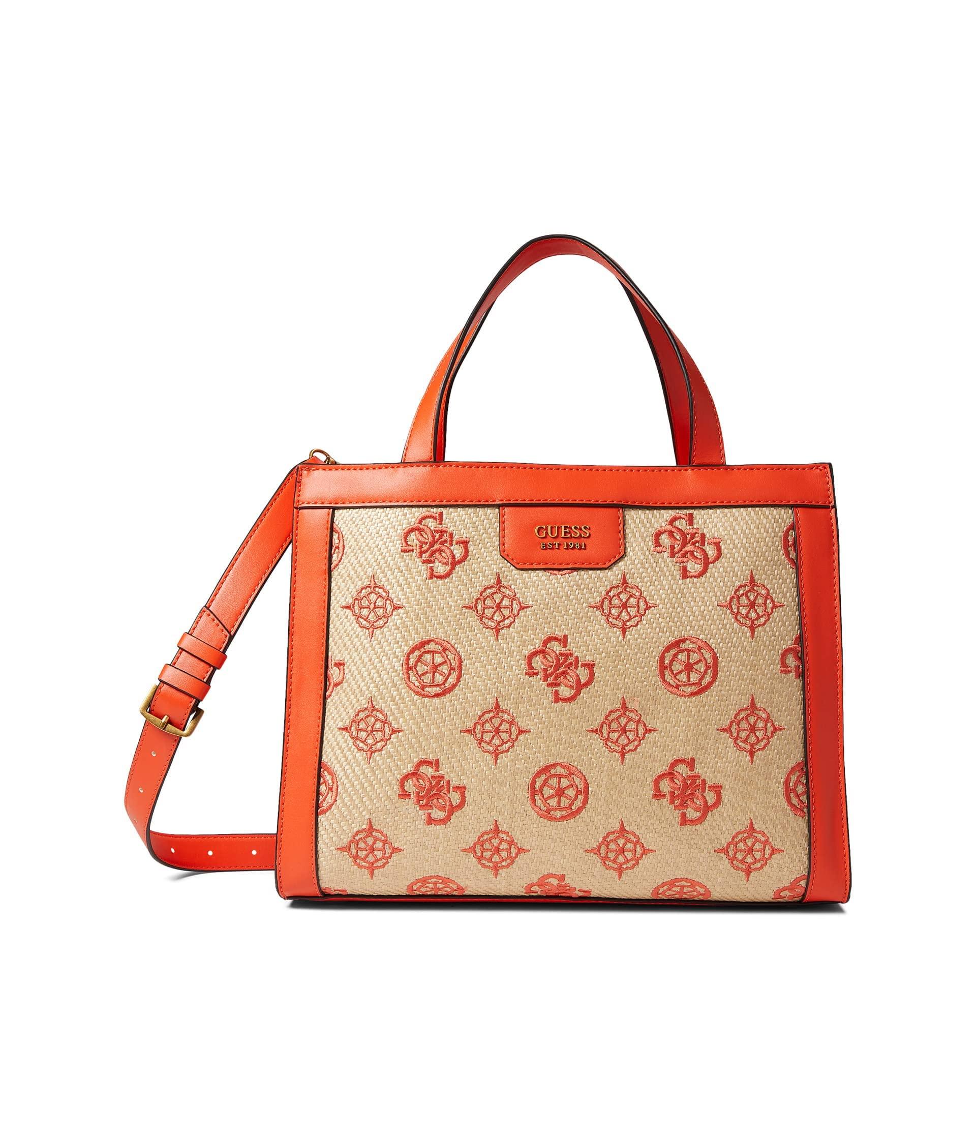 

GUESS Katey Small Tote One Size Natural/Flame