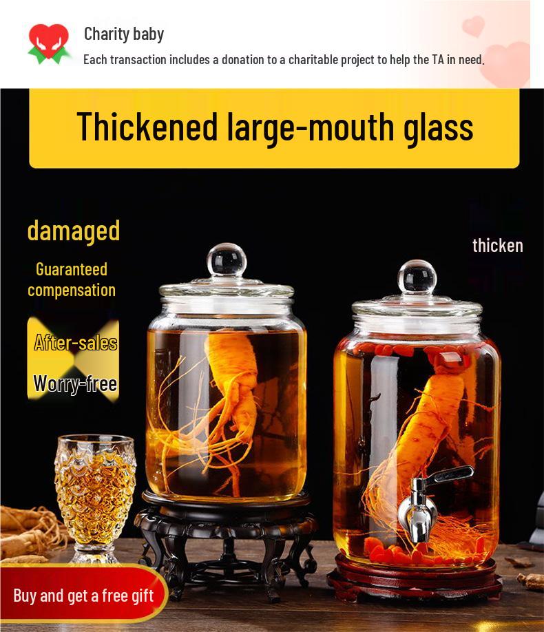 Glas-Infusionsbehälter mit Zapfhahn: 10-20 Jin Versiegelte Enzym- und Kimchi-Weinlagerung