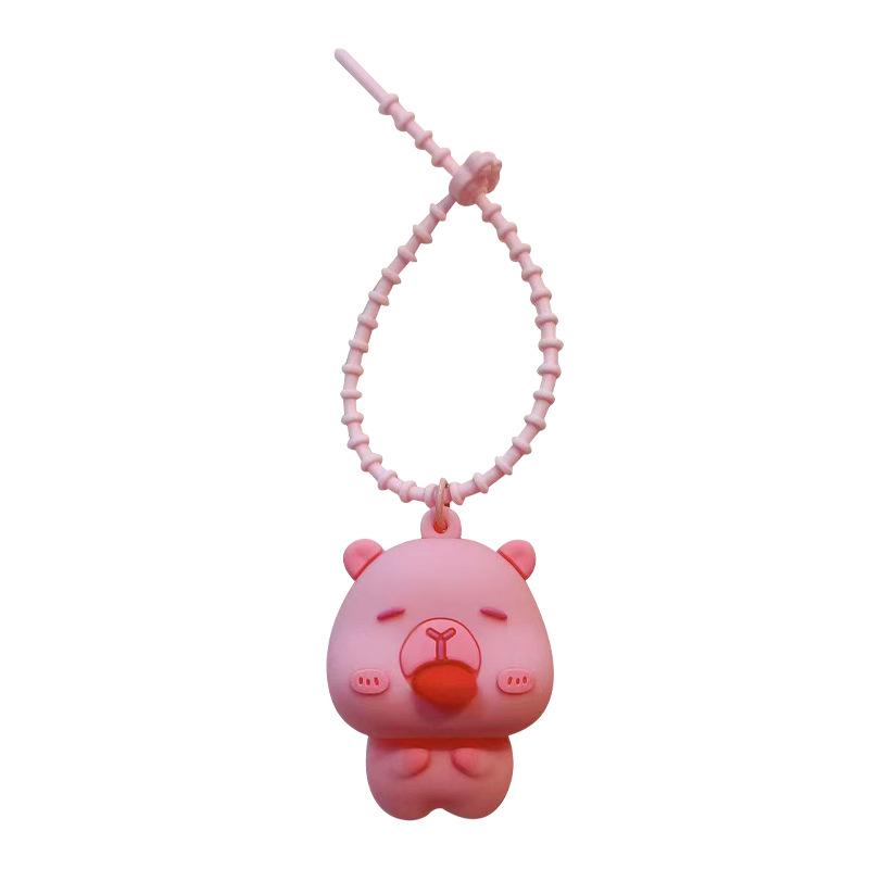 Capybara Tongue-Out Squeeze Toy Keychain Pendant