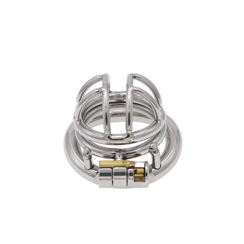 Chaqu 304 Stainless Steel Chastity Lock: Wearable Metal Restraint Cage for Men