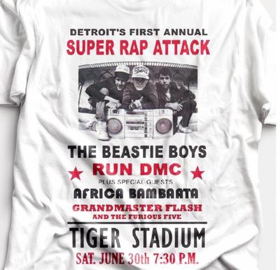 Beastie Boys Run DMC Vintage Tour 1986 Detroit Super Rap Attack Concert S-3XL Unisex T-Shirt