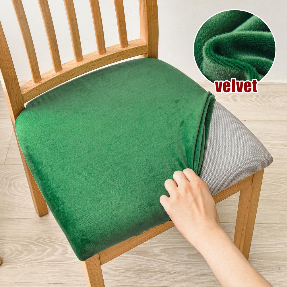 Samtstoff Super Weiches Sitzkissen Esszimmerbezüge Dehnbarer Stuhlbezug Überwürfe Hotel Bankett Wohnzimmer fundas para sillas Universal sizes
