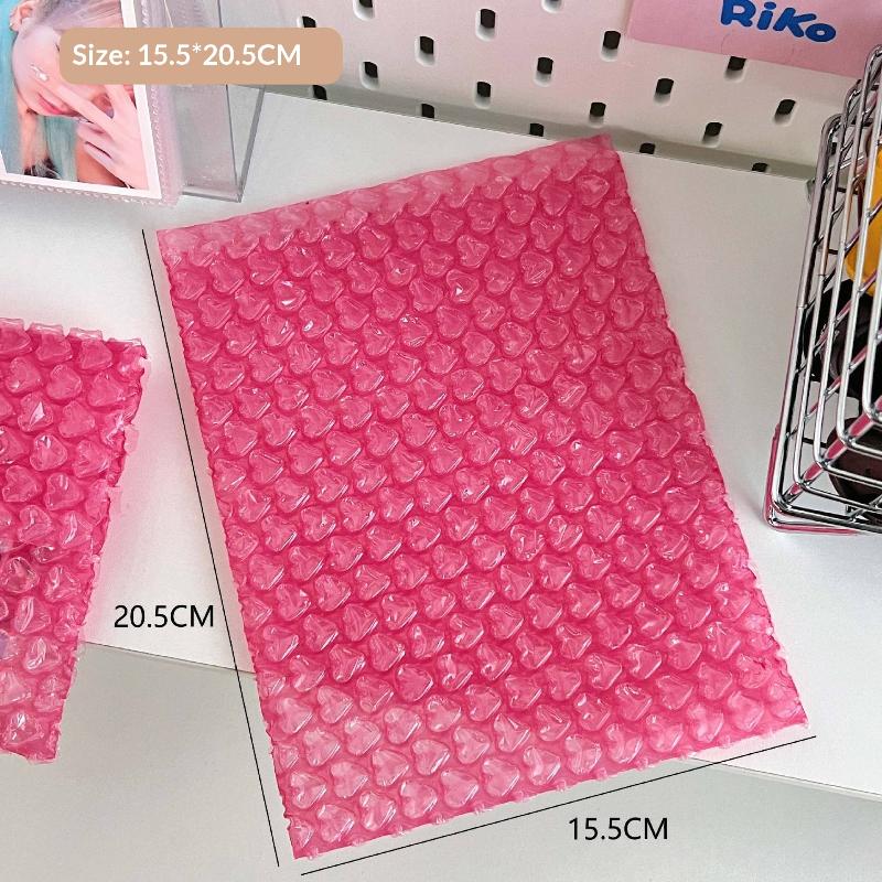 10Pcs Portable Heart Bubble Bag Self-Seal Packaging Pink Padded Envelopes Pe Mini Gift Packaging Bag Small Business Supplies