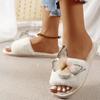 Fashion Hot-selling Fashionable Plush Cotton Slippers 2025 Winter New Butterfly Indoor Home Warm Flat Bottom Non-slip Slippers