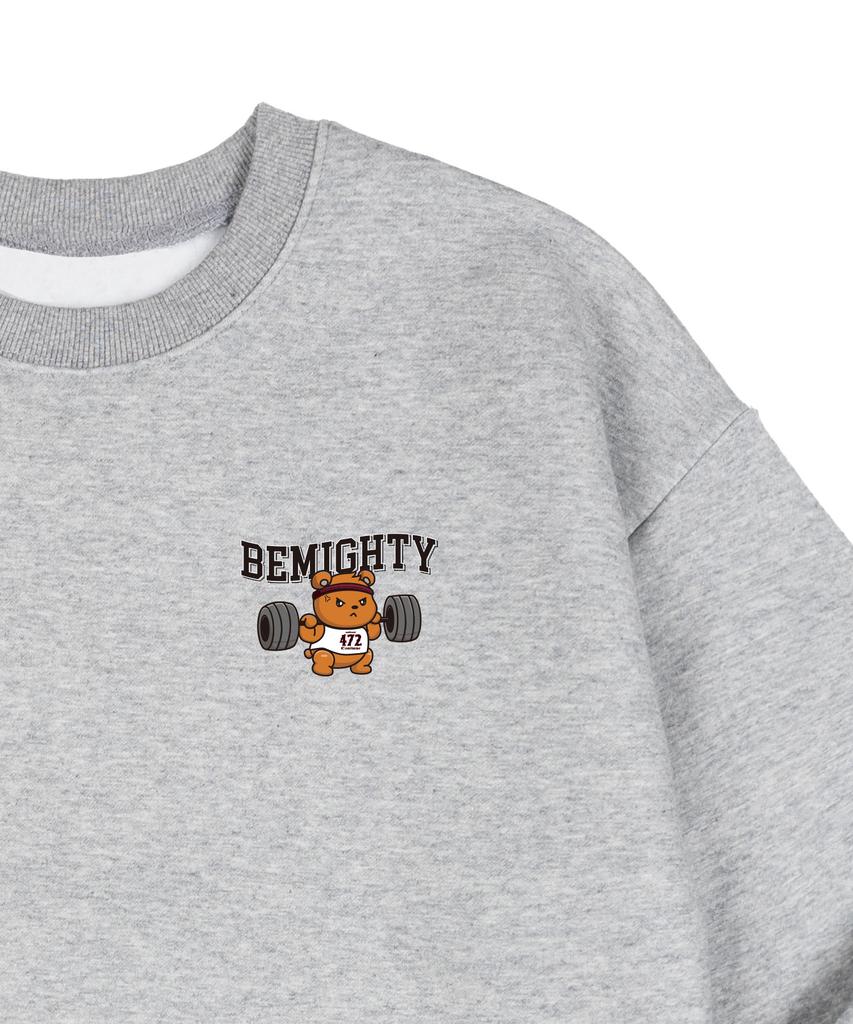BEMIGHTY Babel Bear Brushed Oversized Sweatshirt [Melan Grey]